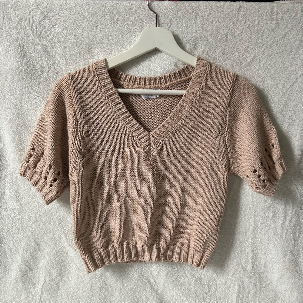 Sage Women's Knit Blouse in Beige